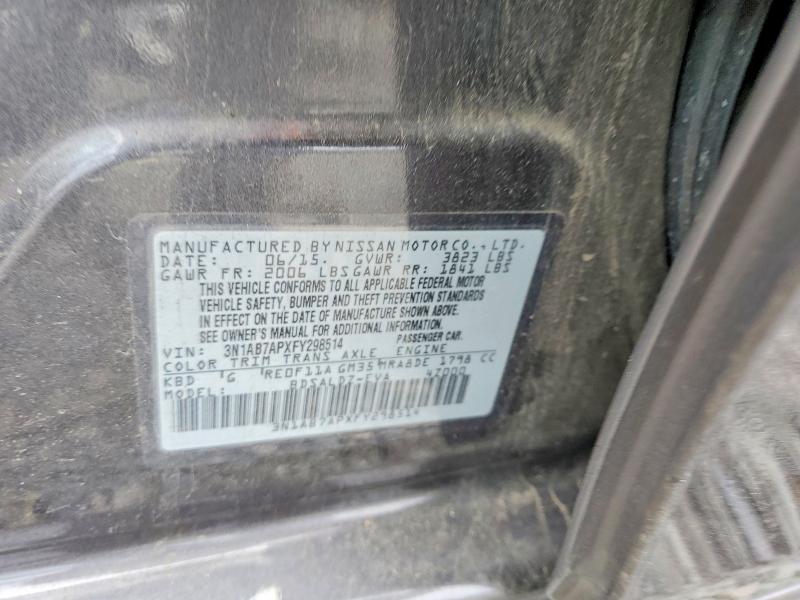 Продаж на аукціоні авто 2015 Nissan Sentra, vin: 3N1AB7APXFY298514, номер лоту: 52852496