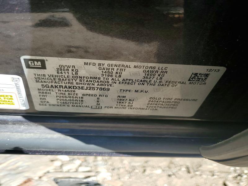 Aukcja sprzedaży 2014 Buick Enclave, vin: 5GAKRAKD3EJ257869, numer aukcji: 55424106