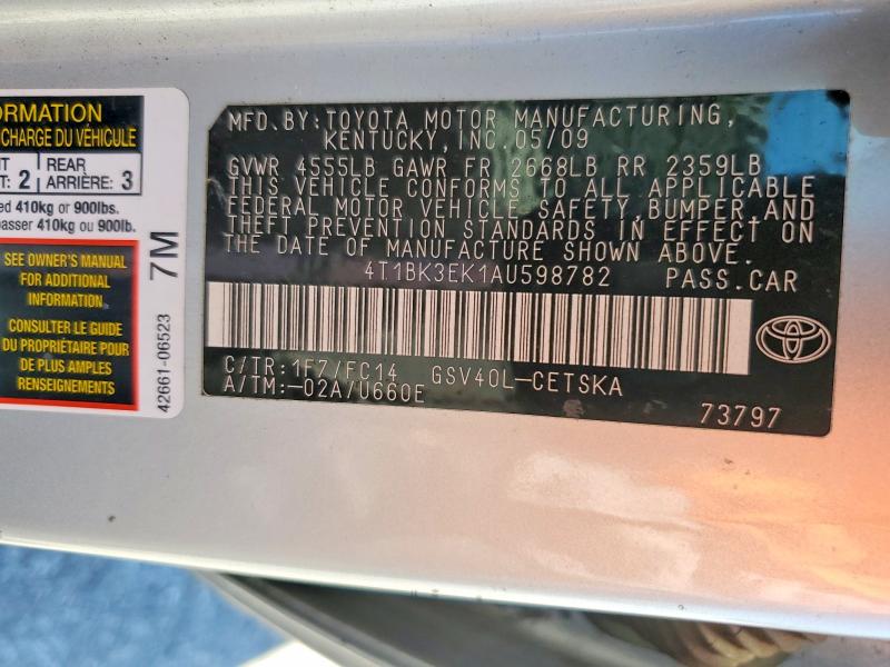 Aukcja sprzedaży 2010 Toyota Camry, vin: 4T1BK3EK1AU598782, numer aukcji: 53093356
