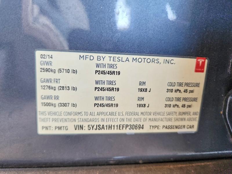 Продаж на аукціоні авто 2014 Tesla Model S, vin: 5YJSA1H11EFP30694, номер лоту: 55445656