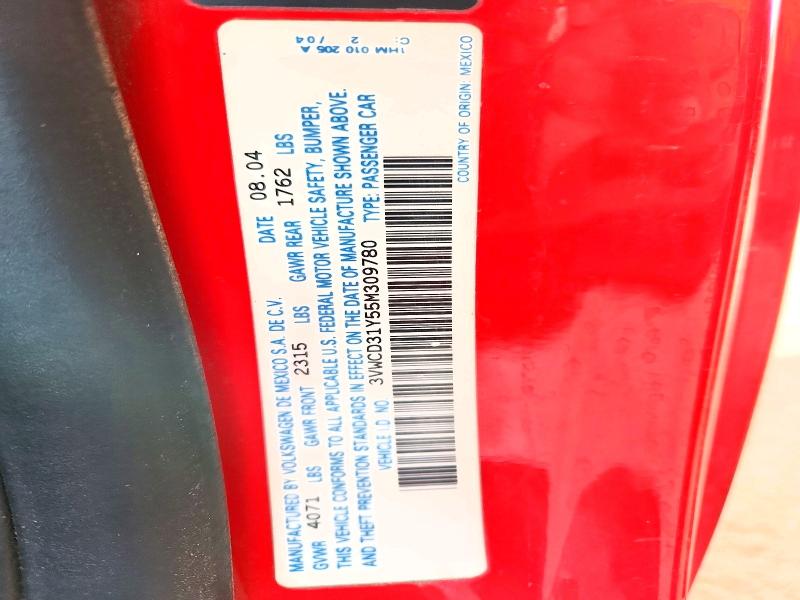 Aukcja sprzedaży 2005 Volkswagen New Beetle, vin: 3VWCD31Y55M309780, numer aukcji: 52487416