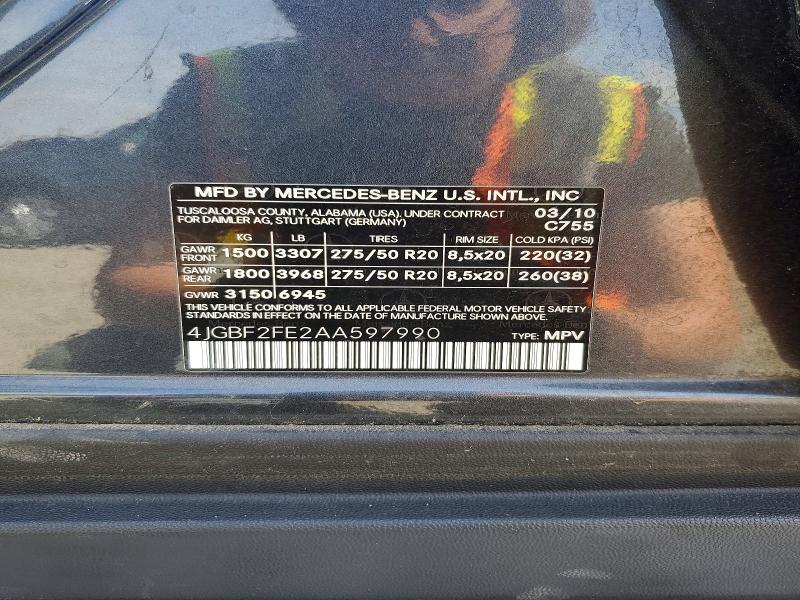 Продажа на аукционе авто 2010 Mercedes-benz Gl, vin: 4JGBF2FE2AA597990, номер лота: 53647996