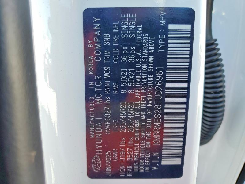 Aukcja sprzedaży 2026 Hyundai Palisade, vin: KM8RMES28TU026961, numer aukcji: 51017256
