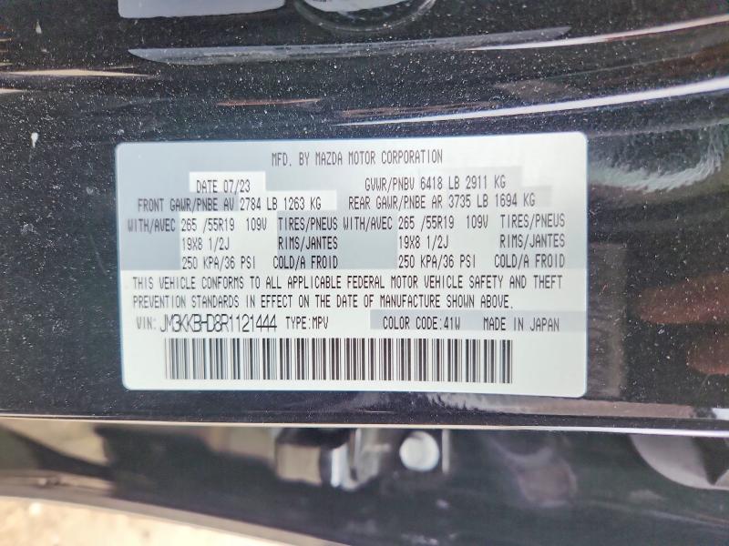 Aukcja sprzedaży 2024 Mazda Cx-90, vin: JM3KKBHD8R1121444, numer aukcji: 53611466
