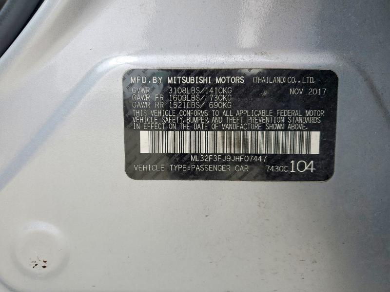Продажа на аукционе авто 2018 Mitsubishi Mirage, vin: ML32F3FJ9JHF07447, номер лота: 53668946