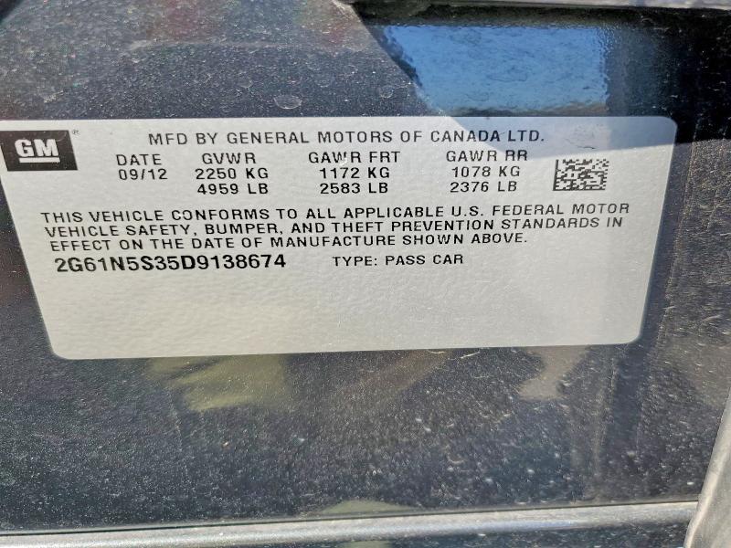 2013 Cadillac Xts მანქანა იყიდება აუქციონზე, vin: 2G61N5S35D9138674, აუქციონის ნომერი: 52351036