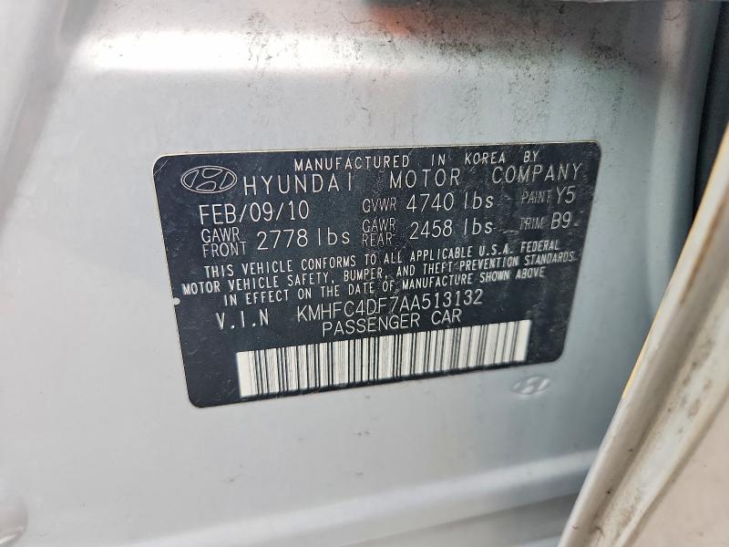 Aukcja sprzedaży 2010 Hyundai Azera, vin: KMHFC4DF7AA513132, numer aukcji: 52723096