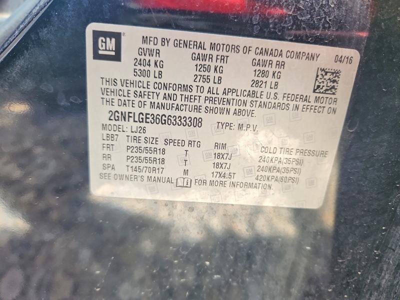 Продажа на аукционе авто 2016 Chevrolet Equinox, vin: 2GNFLGE36G6333308, номер лота: 55009706