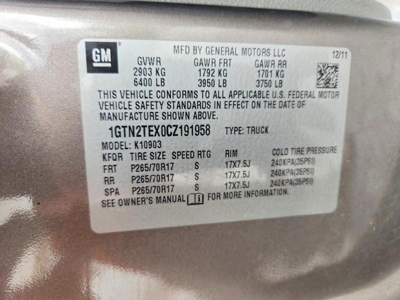 Продаж на аукціоні авто 2012 Gmc Sierra, vin: 1GTN2TEX0CZ191958, номер лоту: 53436746
