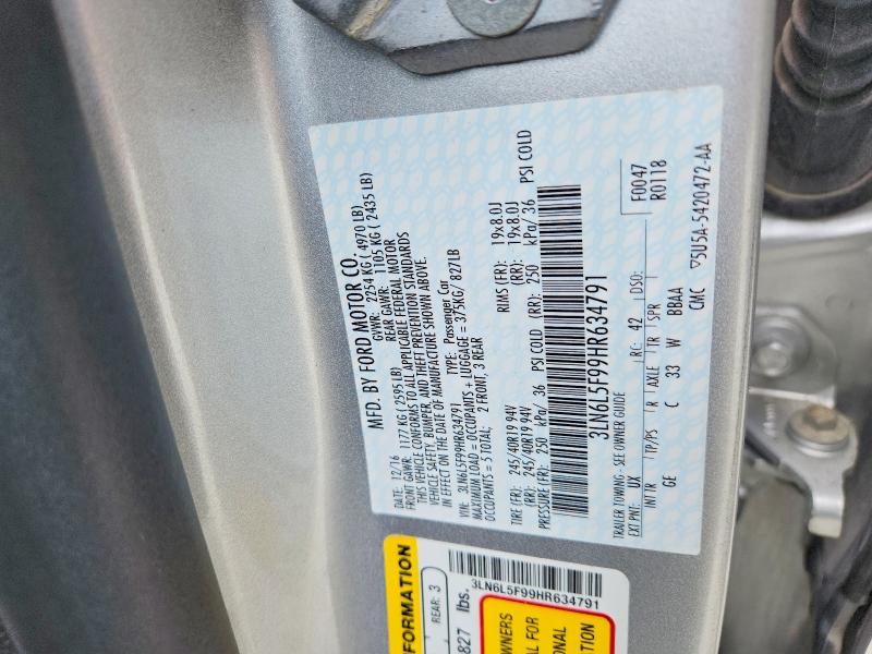 Продажа на аукционе авто 2017 Lincoln Mkz, vin: 3LN6L5F99HR634791, номер лота: 55306616