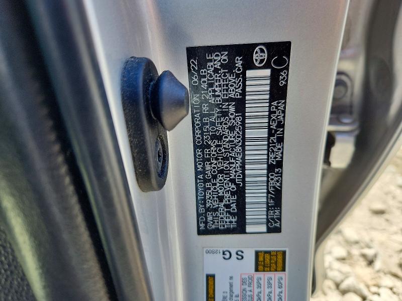 Продажа на аукционе авто 2022 Toyota Corolla, vin: JTDVPMAE8N3025981, номер лота: 52241986
