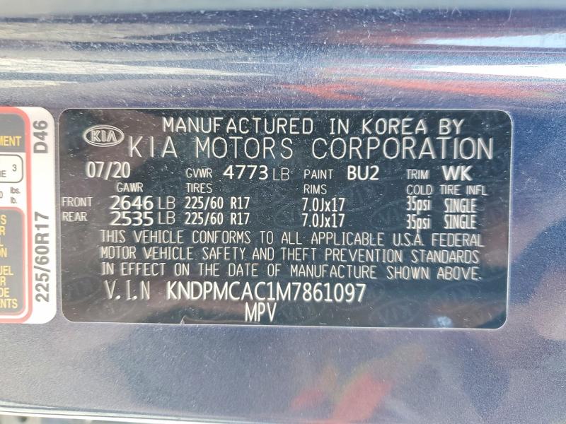 2021 Kia Sportage მანქანა იყიდება აუქციონზე, vin: KNDPMCAC1M7861097, აუქციონის ნომერი: 51764316