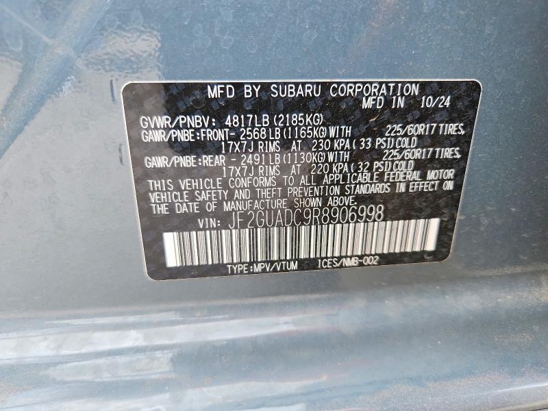 Aukcja sprzedaży 2024 Subaru Crosstrek, vin: JF2GUADC9R8906998, numer aukcji: 52427296