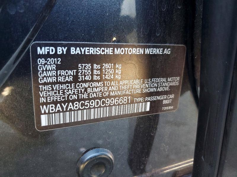 Aukcja sprzedaży 2013 Bmw 750, vin: WBAYA8C59DC996681, numer aukcji: 52565056