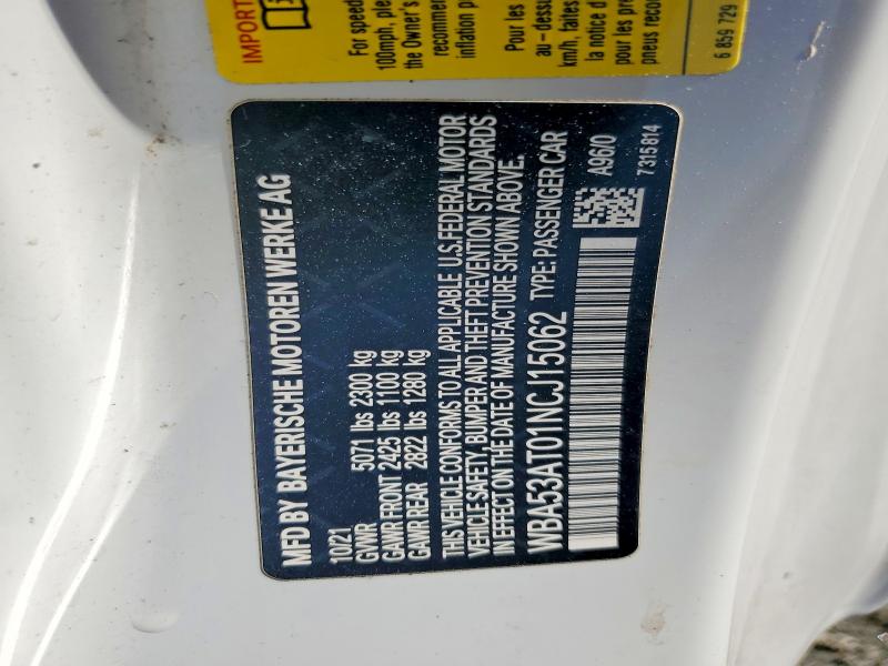Aukcja sprzedaży 2022 Bmw M440i, vin: WBA53AT01NCJ15062, numer aukcji: 51759796
