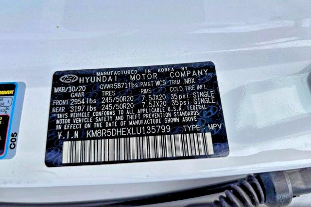 54733476 :رقم المزاد ، KM8R5DHEXLU135799 vin ، 2020 Hyundai Palisade مزاد بيع