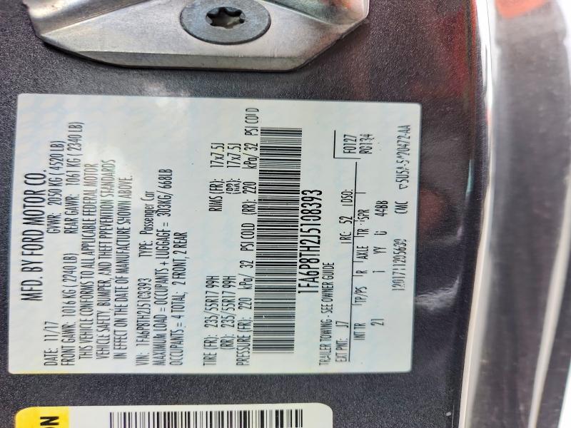 52571276 :رقم المزاد ، 1FA6P8TH2J5108393 vin ، 2018 Ford Mustang مزاد بيع