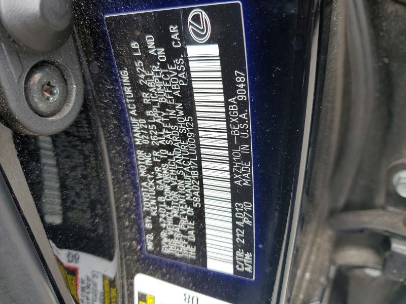 Продажа на аукционе авто 2020 Lexus Es, vin: 58AD21B17LU009125, номер лота: 54557986