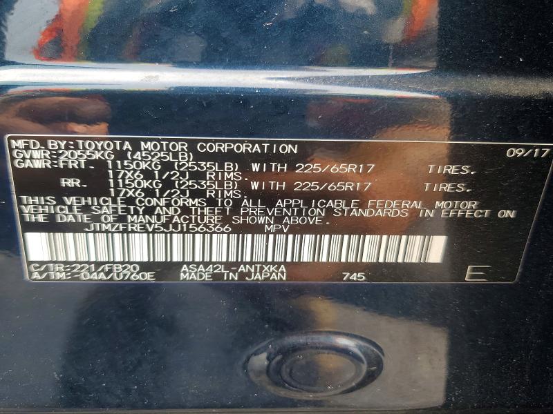 54909336 :رقم المزاد ، JTMZFREV5JJ156366 vin ، 2018 Toyota Rav4 مزاد بيع