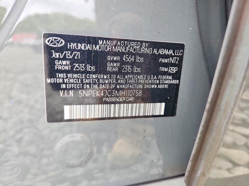 Продаж на аукціоні авто 2021 Hyundai Sonata, vin: 5NPEK4JC3MH110758, номер лоту: 52923416