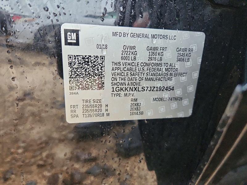 2018 Gmc Acadia მანქანა იყიდება აუქციონზე, vin: 1GKKNXLS7JZ192454, აუქციონის ნომერი: 54349496