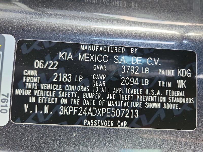 Aukcja sprzedaży 2023 Kia Forte, vin: 3KPF24ADXPE507213, numer aukcji: 54926786