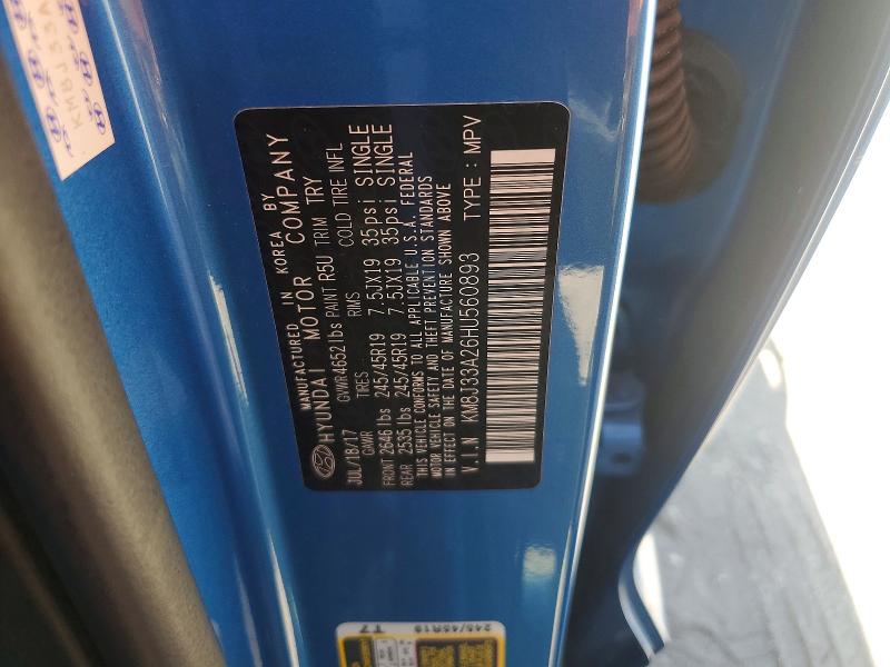 52240396 :رقم المزاد ، KM8J33A26HU560893 vin ، 2017 Hyundai Tucson مزاد بيع