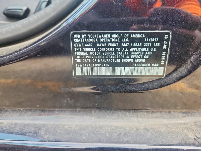 Aukcja sprzedaży 2018 Volkswagen Passat, vin: 1VWBA7A34JC017405, numer aukcji: 53833596