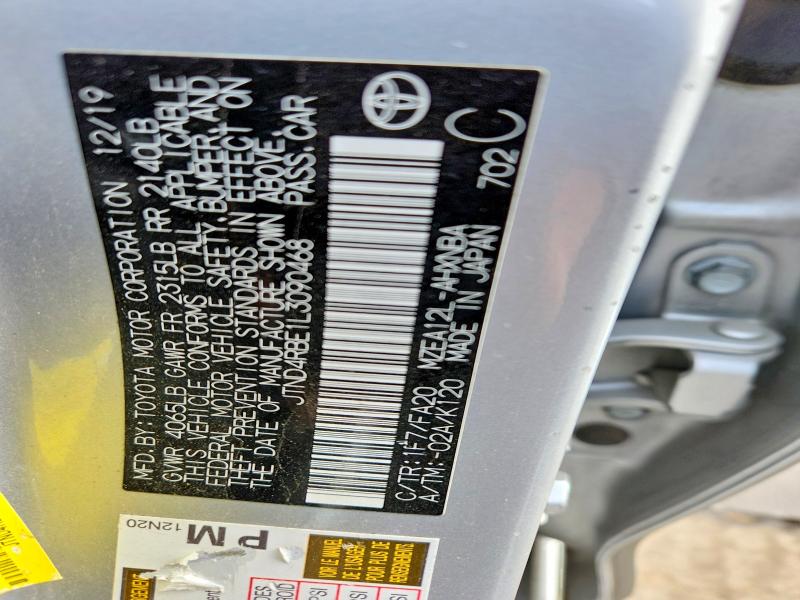 Продаж на аукціоні авто 2020 Toyota Corolla Hatchback, vin: JTND4RBE1L3090468, номер лоту: 54816676
