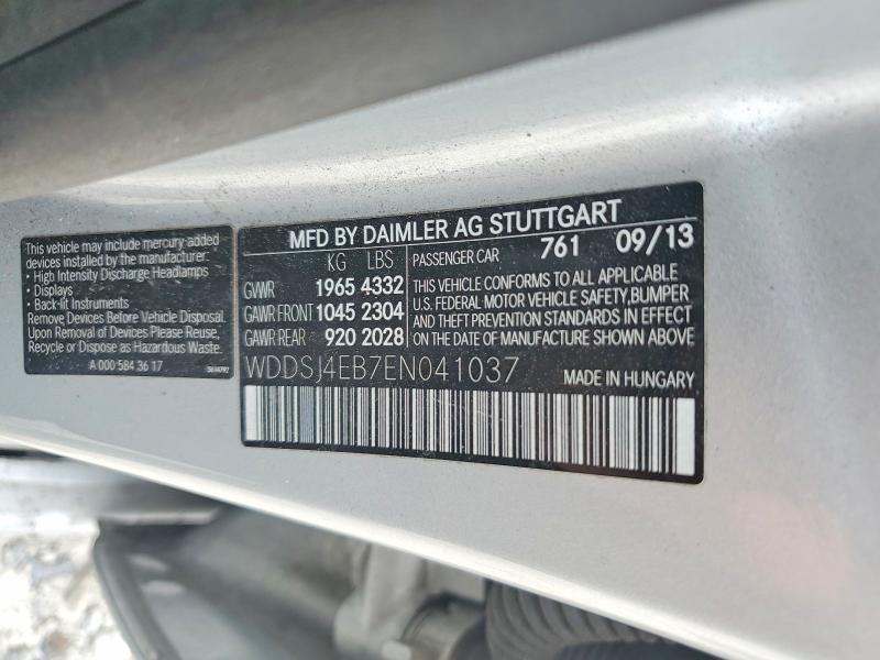 Aukcja sprzedaży 2014 Mercedes-benz Cla, vin: WDDSJ4EB7EN041037, numer aukcji: 55543056