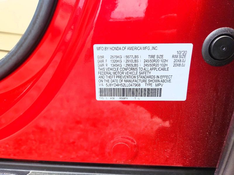 Aukcja sprzedaży 2020 Acura Mdx, vin: 5J8YD4H52LL047968, numer aukcji: 52252236