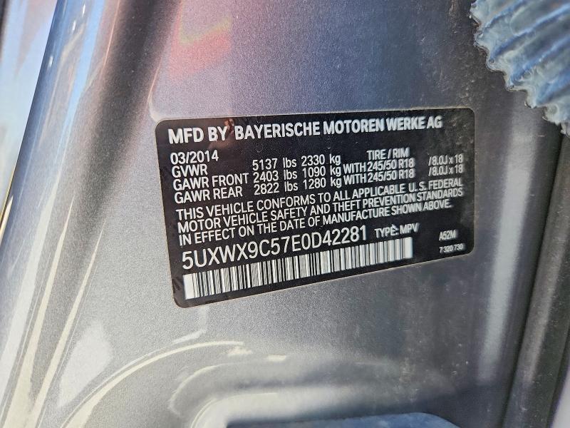 53742636 :رقم المزاد ، 5UXWX9C57E0D42281 vin ، 2014 Bmw X3 مزاد بيع