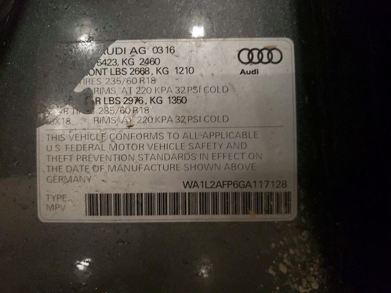 Продаж на аукціоні авто 2016 Audi Q5, vin: WA1L2AFP6GA117128, номер лоту: 52469126