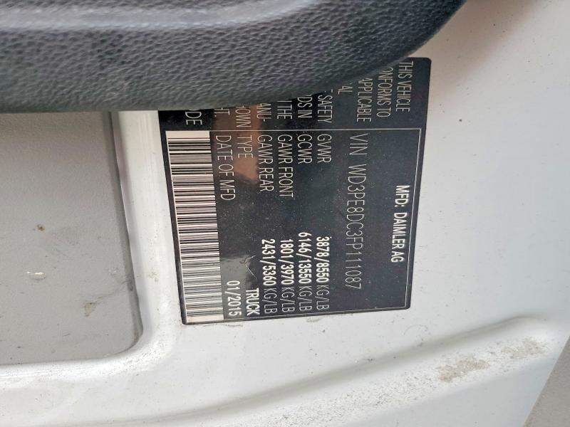 2015 Mercedes Benz Sprinter მანქანა იყიდება აუქციონზე, vin: WD3PE8DC3FP111087, აუქციონის ნომერი: 54790366