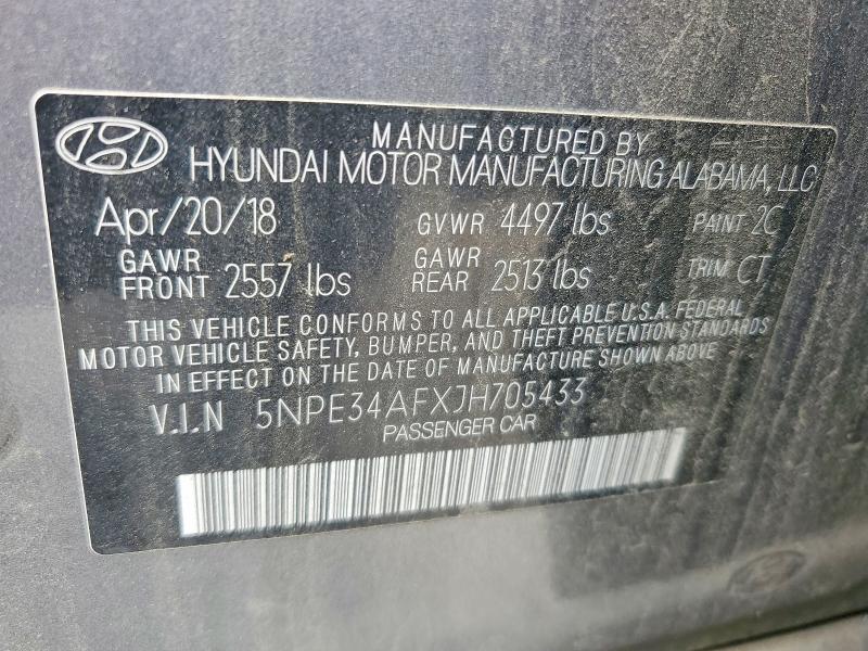 Aukcja sprzedaży 2018 Hyundai Sonata, vin: 5NPE34AFXJH705433, numer aukcji: 53237006