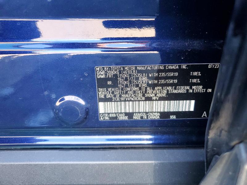 2023 Toyota Rav4 მანქანა იყიდება აუქციონზე, vin: 2T3C1RFV4PW283638, აუქციონის ნომერი: 52299796