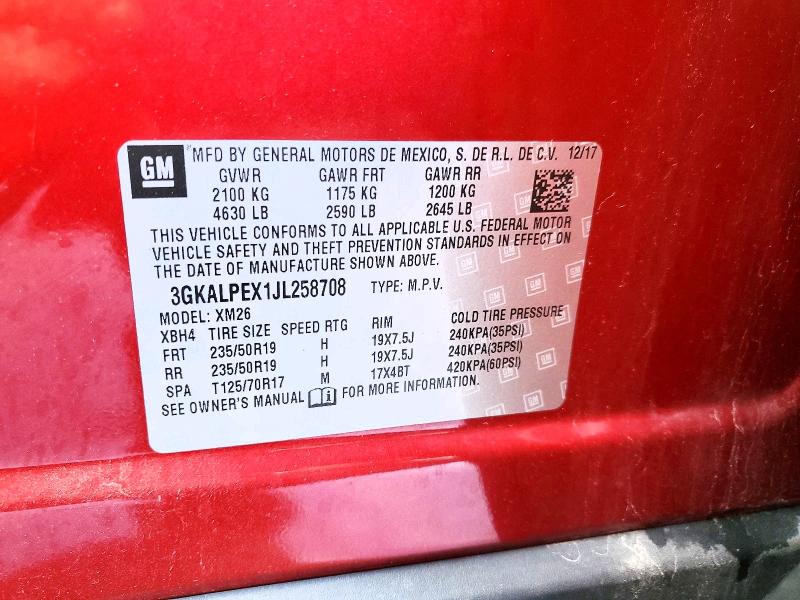 Продаж на аукціоні авто 2018 Gmc Terrain, vin: 3GKALPEX1JL258708, номер лоту: 52625896