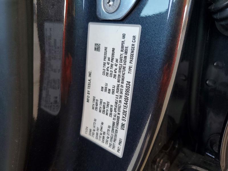 Продажа на аукционе авто 2025 Tesla Model 3, vin: 5YJ3E1EA4SF895034, номер лота: 52680886