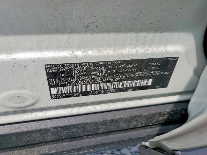 Aukcja sprzedaży 2022 Toyota Venza, vin: JTEAAAAH6NJ114285, numer aukcji: 52085866