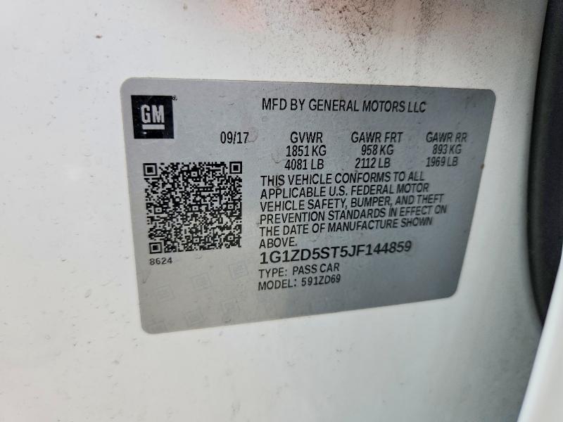 Aukcja sprzedaży 2018 Chevrolet Malibu, vin: 1G1ZD5ST5JF144859, numer aukcji: 52490796