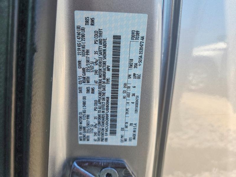 Aukcja sprzedaży 2015 Ford Escape, vin: 1FMCU0G99FUB80968, numer aukcji: 53571966