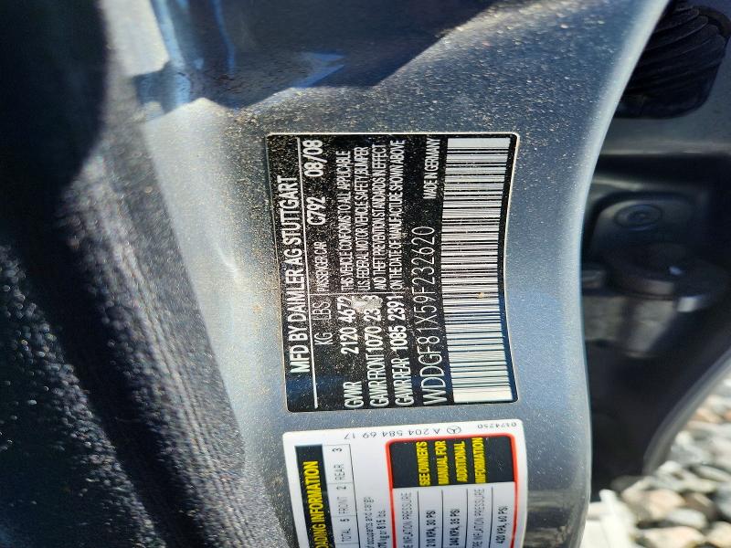 Aukcja sprzedaży 2009 Mercedes-benz C, vin: WDDGF81X59F232620, numer aukcji: 53586616