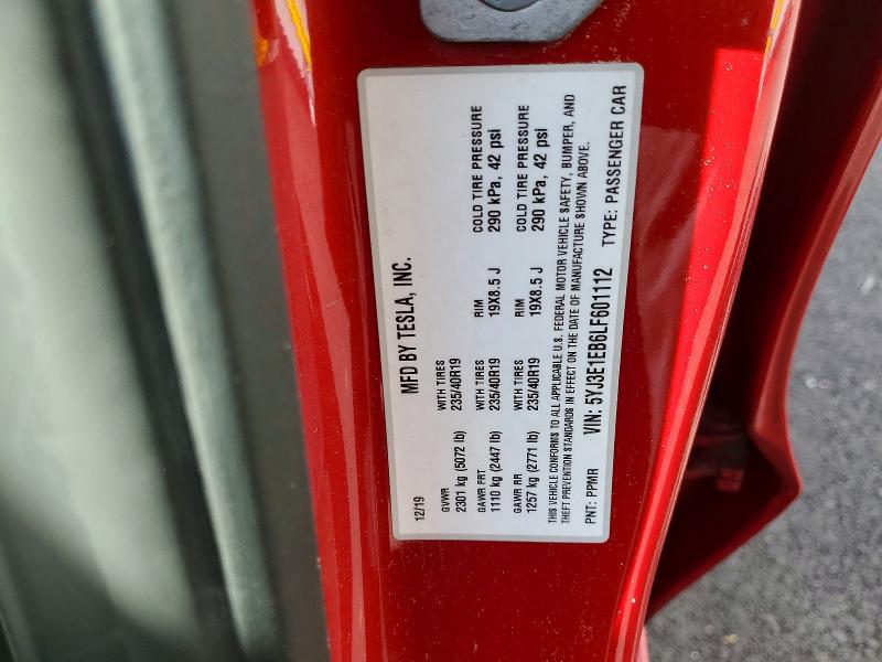 52236746 :رقم المزاد ، 5YJ3E1EB6LF601112 vin ، 2020 Tesla Model 3 مزاد بيع