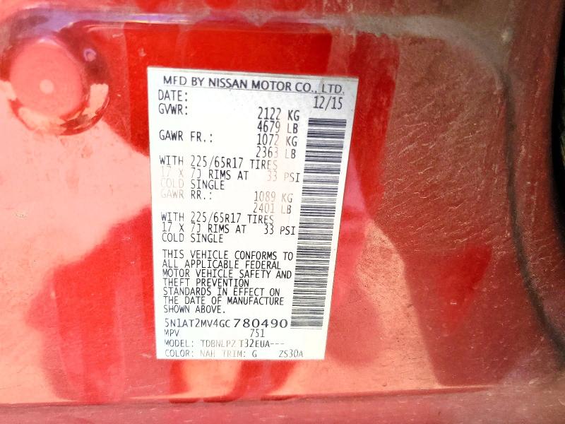 Aukcja sprzedaży 2016 Nissan Rogue, vin: 5N1AT2MV4GC780490, numer aukcji: 53754216