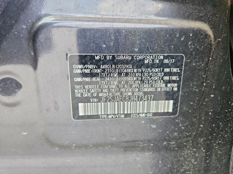 Aukcja sprzedaży 2018 Subaru Forester, vin: JF2SJAEC8JH473437, numer aukcji: 54996876