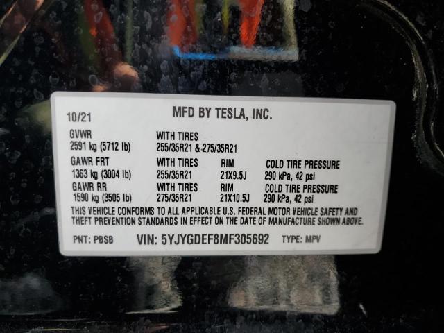 Продажа на аукционе авто 2021 Tesla Model Y, vin: 5YJYGDEF8MF305692, номер лота: 51844076
