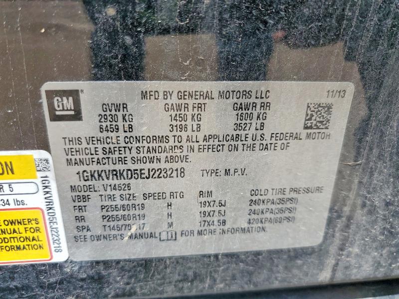Aukcja sprzedaży 2014 Gmc Acadia, vin: 1GKKVRKD5EJ223218, numer aukcji: 52200496