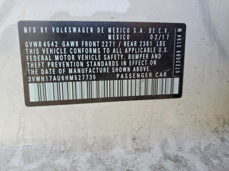 Aukcja sprzedaży 2017 Volkswagen Golf Alltrack, vin: 3VWH17AU6HM527735, numer aukcji: 53414846