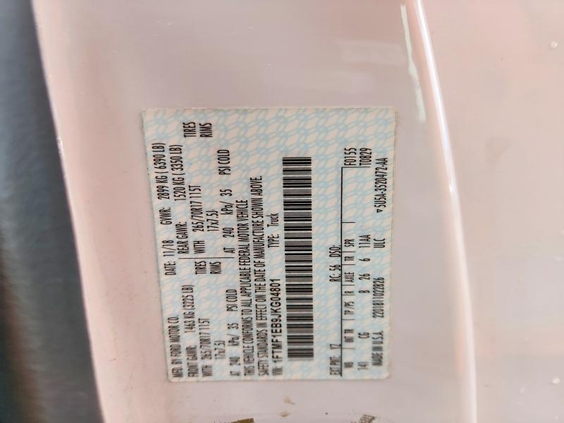 2018 Ford F150 მანქანა იყიდება აუქციონზე, vin: 1FTMF1EB9JKG04801, აუქციონის ნომერი: 53799126