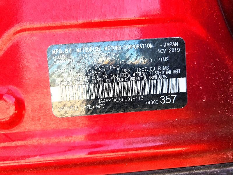 Продаж на аукціоні авто 2020 Mitsubishi Outlander Sport, vin: JA4AP3AU6LU015113, номер лоту: 53450006